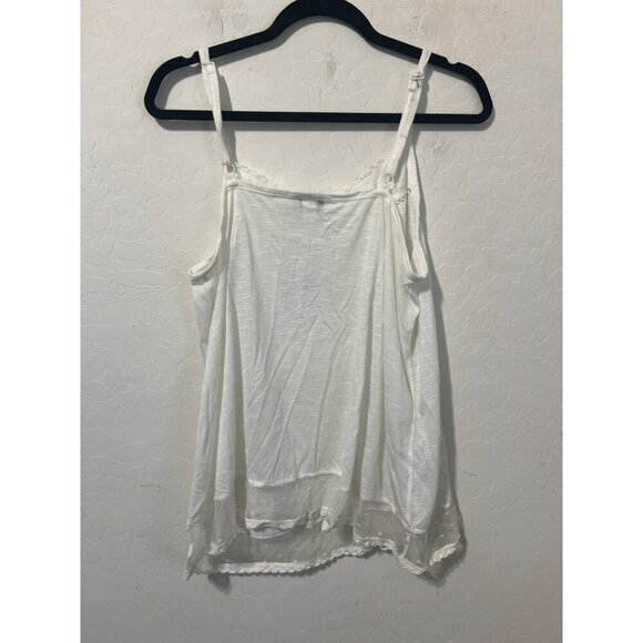 NWT Torrid Sz 00 (US 10 M/L) White Chrochet Trim Cami Swiss Dot - Picture 6 of 6
